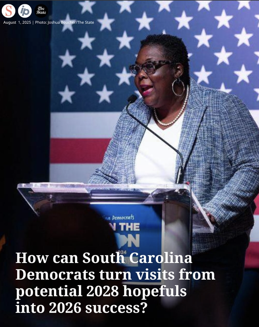 South Carolina Democratic Party Chairwoman Christale Spain addresses a crowd